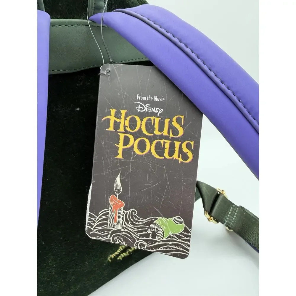 Loungefly Disney Hocus Pocus Green Velvet Winifred Mini Backpack Halloween NWT